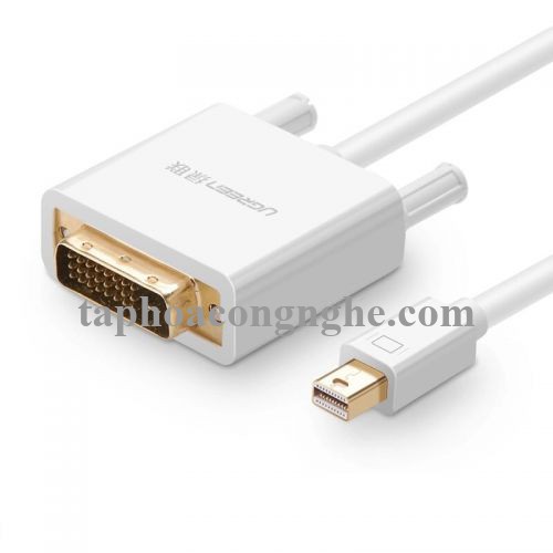 Ugreen 10425 3M Màu Trắng Cáp chuyển đổi Mini DP sang DVI 24 + 1 hỗ trợ phân giải 1080P MD102 30010425